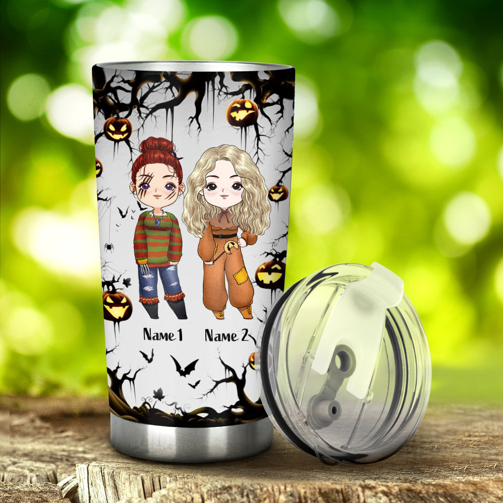 Personalized Halloween Tumbler Custom Bestie Forever Drinkware Tumbler GradoCreations