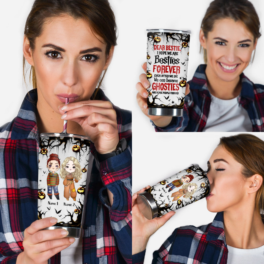 Personalized Halloween Tumbler Custom Bestie Forever Drinkware Tumbler GradoCreations
