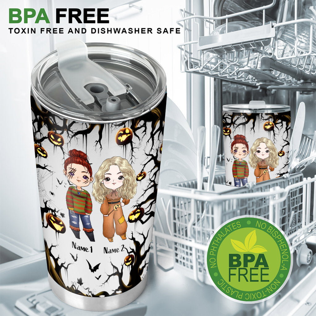 Personalized Halloween Tumbler Custom Bestie Forever Drinkware Tumbler GradoCreations