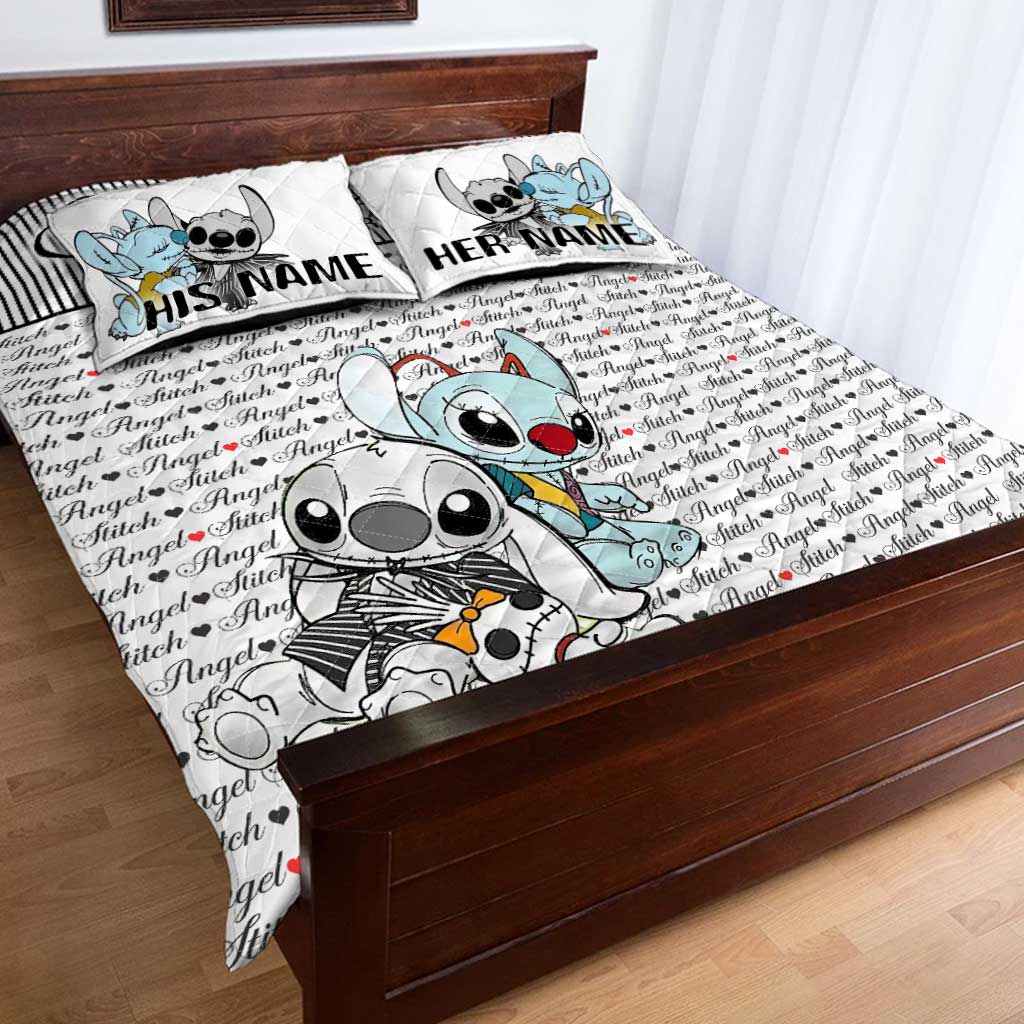 Personalized Ohana Quilt Set Custom Names Gift for Couples Quilt Set GradoCreations