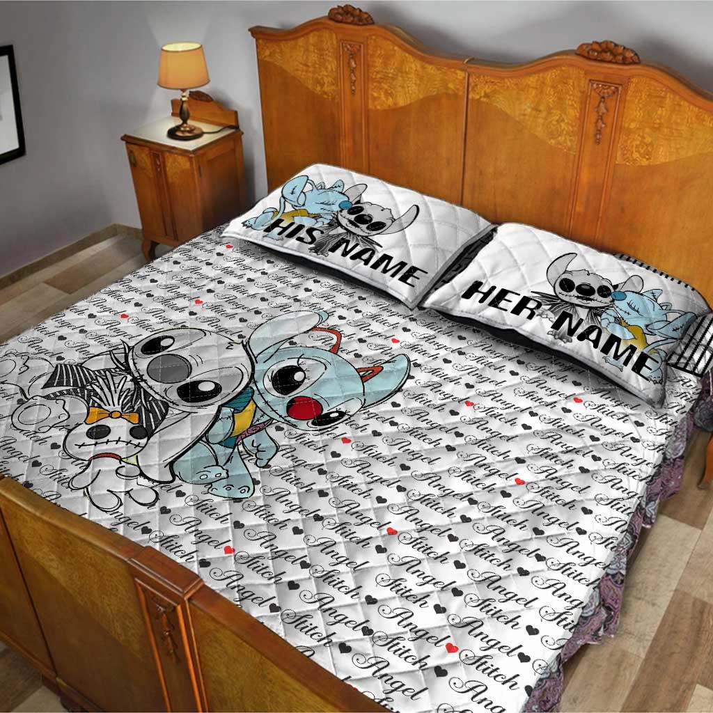 Personalized Ohana Quilt Set Custom Names Gift for Couples Quilt Set GradoCreations