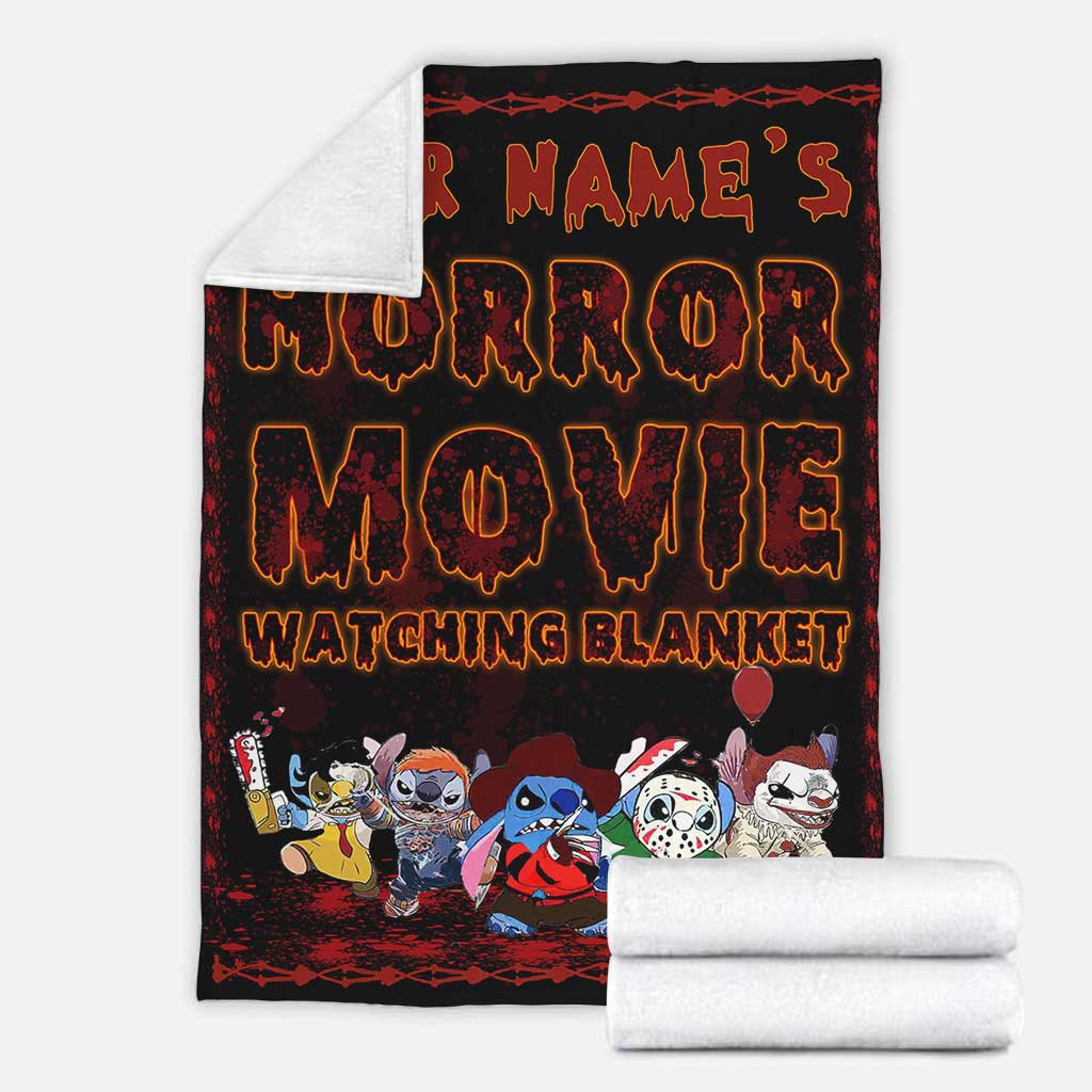 Personalized Horror Movie Watching Blanket Custom Name Gift for Halloween Blanket GradoCreations