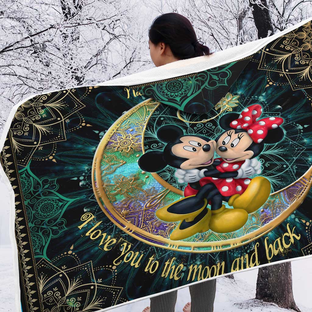 Personalized Hooded Blanket to the Moon and Back Gift for Couple Hooded Blanket GradoCreations