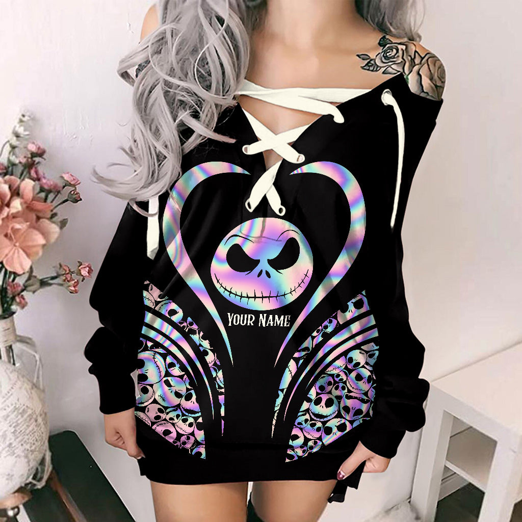 Personalized Halloween Off Shoulder Dress Custom Name Gift Off Shoulder Dress GradoCreations