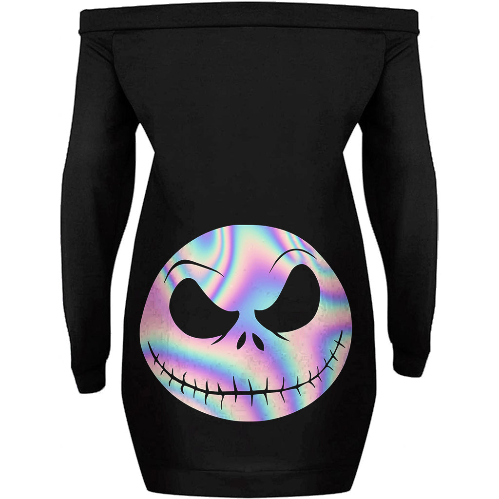 Personalized Halloween Off Shoulder Dress Custom Name Gift Off Shoulder Dress GradoCreations