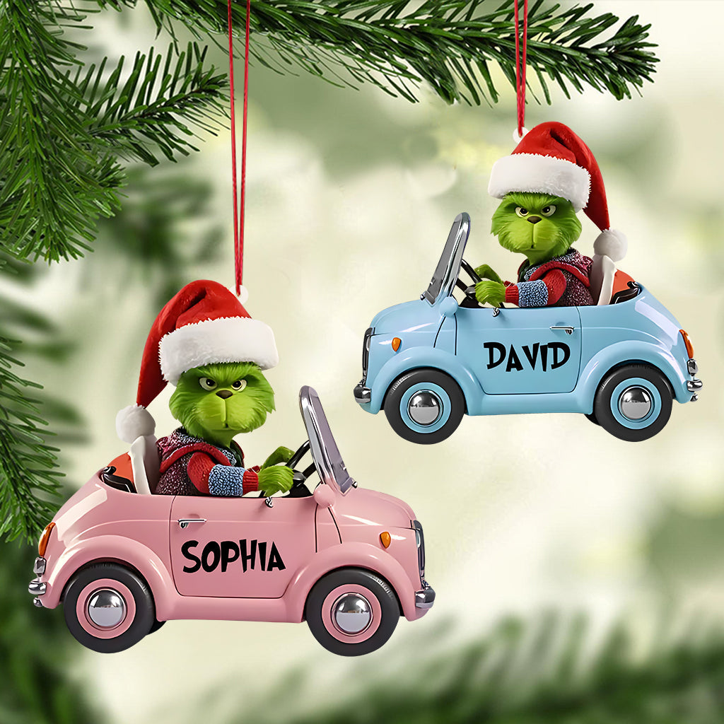 Personalized Christmas Ornament with Custom Names - Acrylic Car Design Ornament GradoCreations