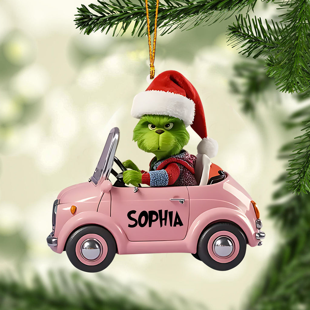 Personalized Christmas Ornament with Custom Names - Acrylic Car Design Ornament GradoCreations