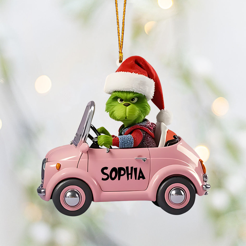 Personalized Christmas Ornament with Custom Names - Acrylic Car Design Ornament GradoCreations