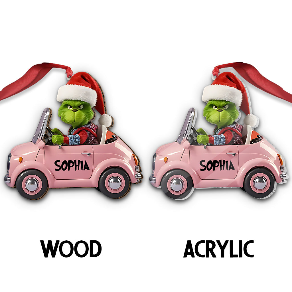 Personalized Christmas Ornament with Custom Names - Acrylic Car Design Ornament GradoCreations