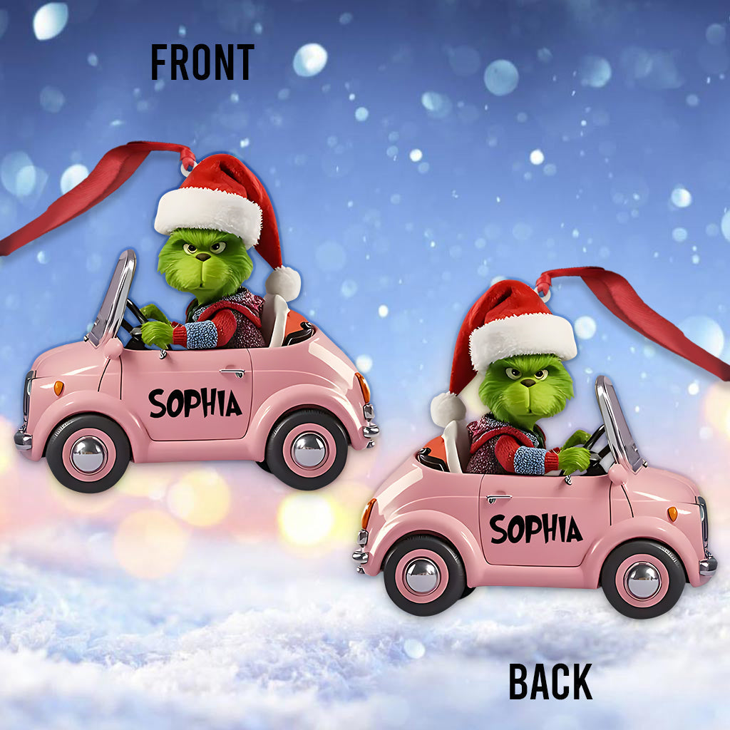 Personalized Christmas Ornament with Custom Names - Acrylic Car Design Ornament GradoCreations
