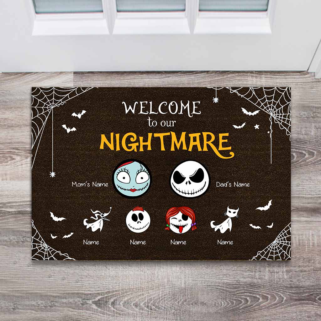 Personalized Halloween Doormat Custom Family Names Welcome Gift Doormat GradoCreations