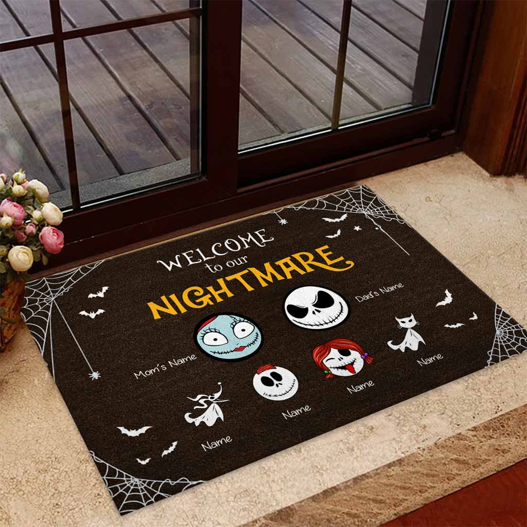 Personalized Halloween Doormat Custom Family Names Welcome Gift Doormat GradoCreations