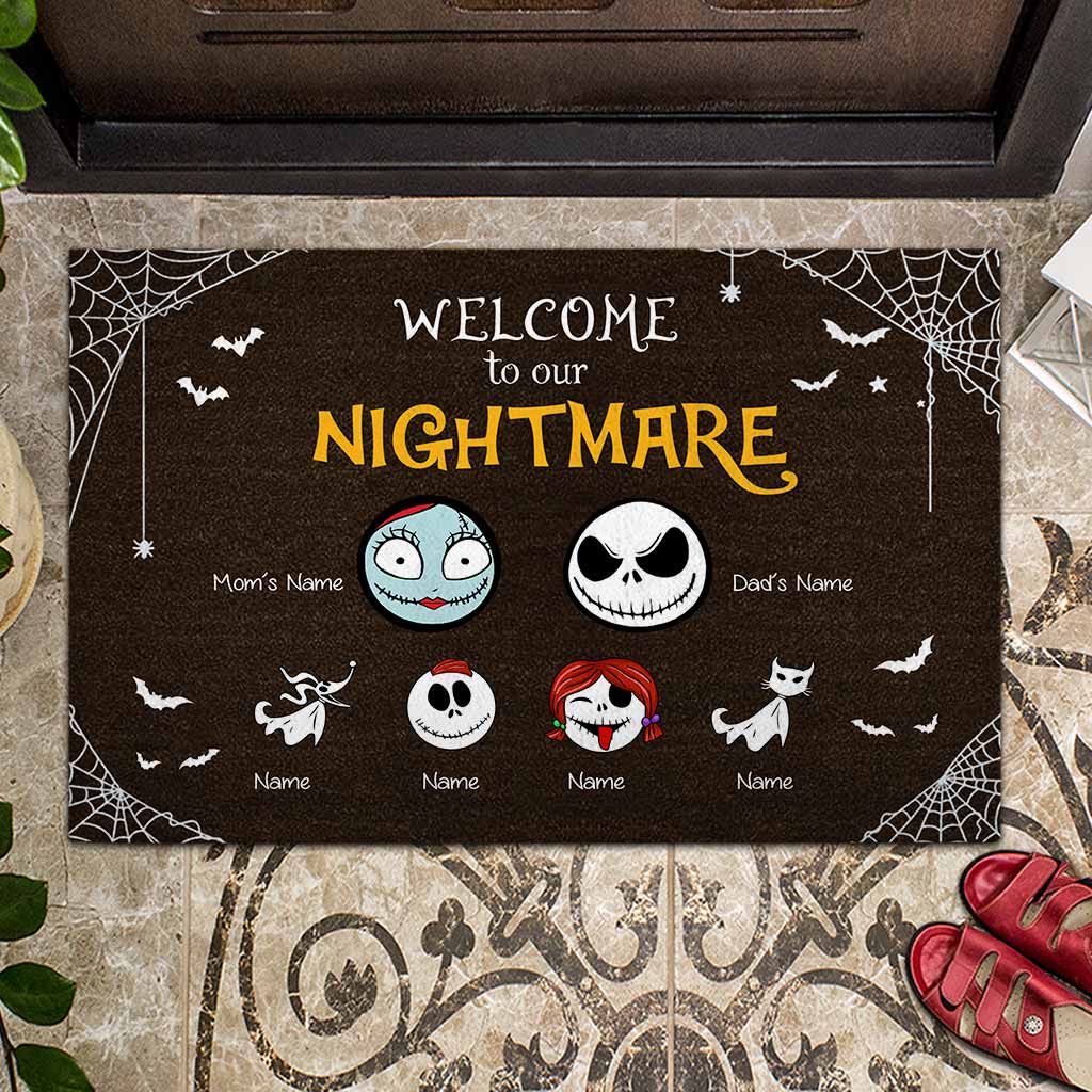Personalized Halloween Doormat Custom Family Names Welcome Gift Doormat GradoCreations