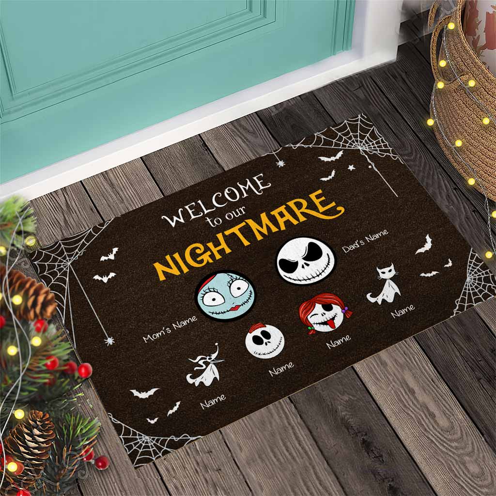 Personalized Halloween Doormat Custom Family Names Welcome Gift Doormat GradoCreations