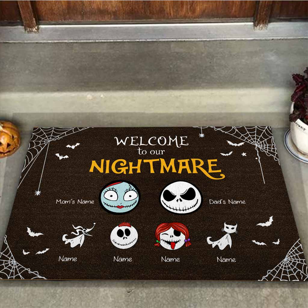 Personalized Halloween Doormat Custom Family Names Welcome Gift Doormat GradoCreations