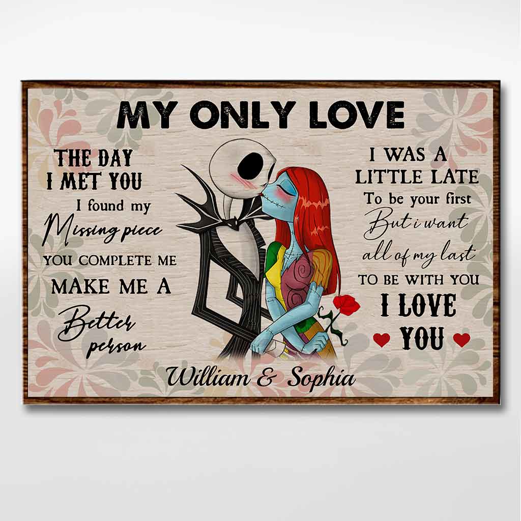 Personalized Nightmare Before Christmas Poster Custom Couple Gift for Engagement Anniversary Canvas and Poster GradoCreations