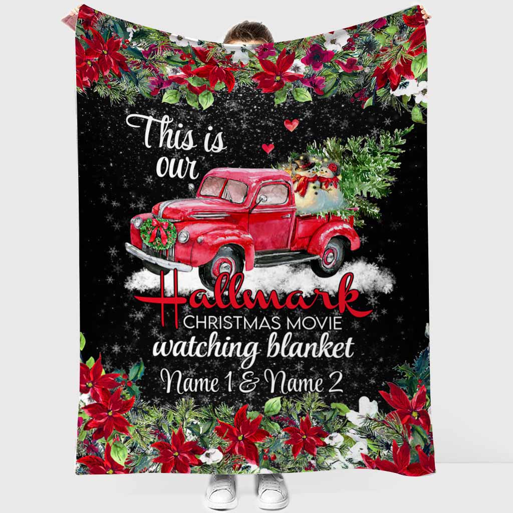 Personalized Christmas Movie Watching Blanket Custom Name Gift Blanket GradoCreations