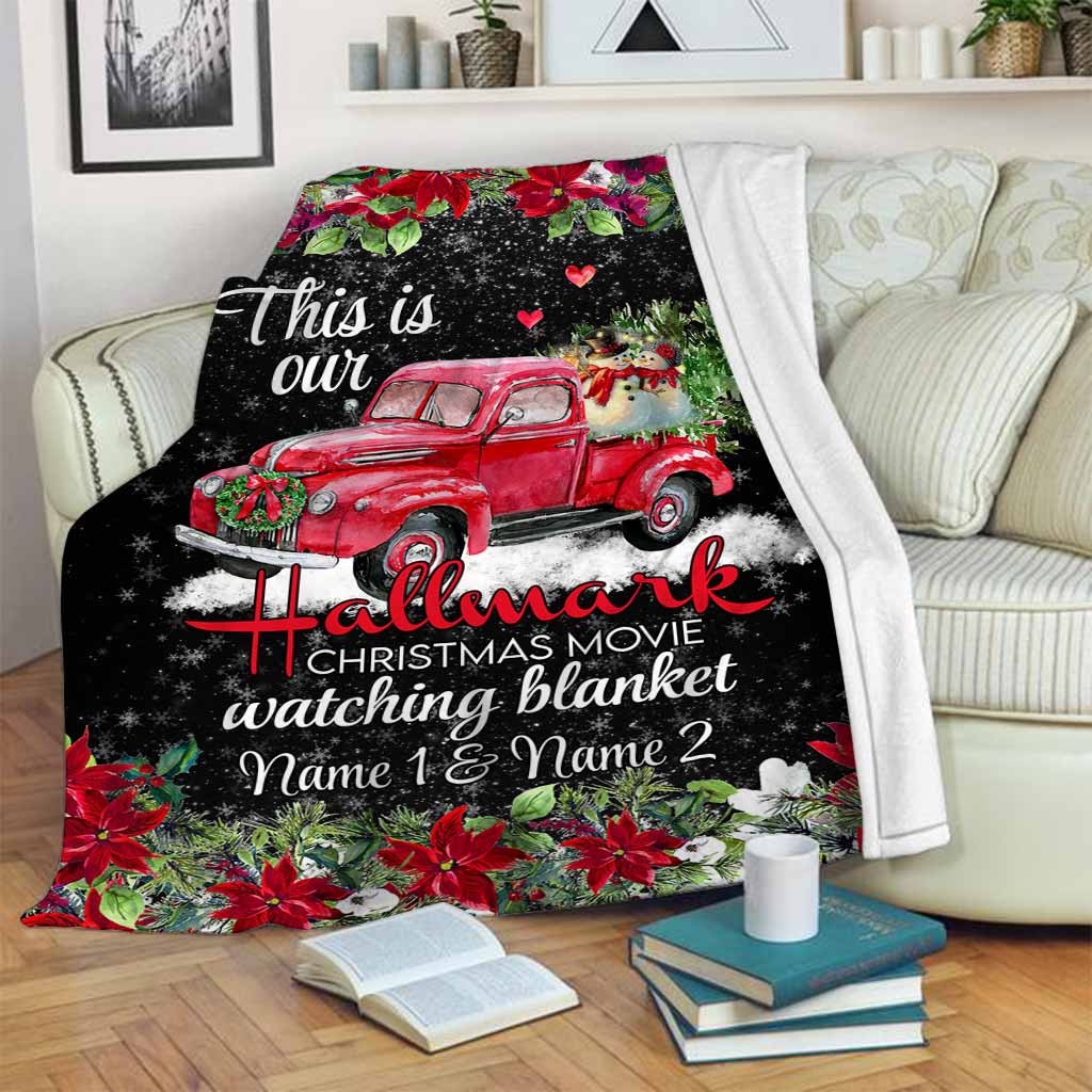 Personalized Christmas Movie Watching Blanket Custom Name Gift Blanket GradoCreations
