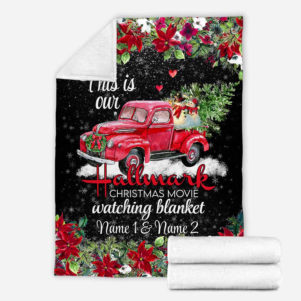 Personalized Christmas Movie Watching Blanket Custom Name Gift Blanket GradoCreations