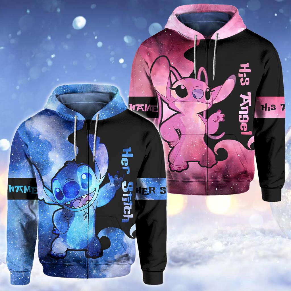 Personalized Couple Hoodie and T-shirt Set Custom Design Gift All Over Shirt GradoCreations