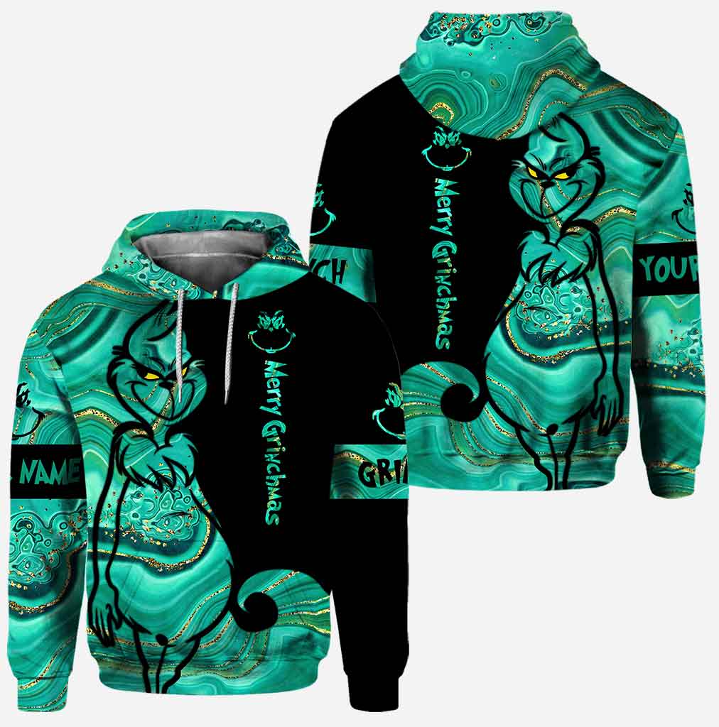 Personalized Grinch Hoodie and Leggings Set Custom Name Gift Hoodie & Leggings GradoCreations