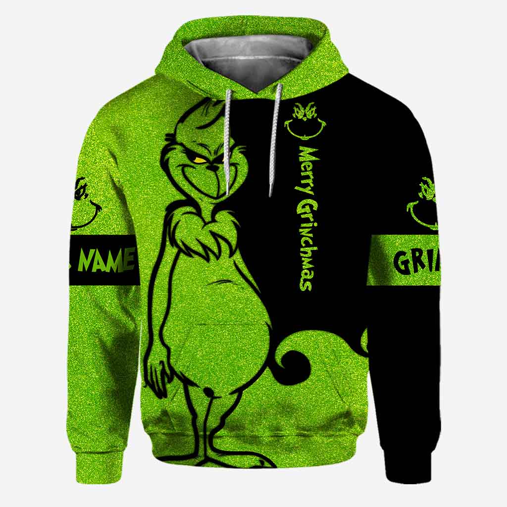 Personalized Grinch Hoodie and Leggings Set for Christmas Hoodie & Leggings GradoCreations