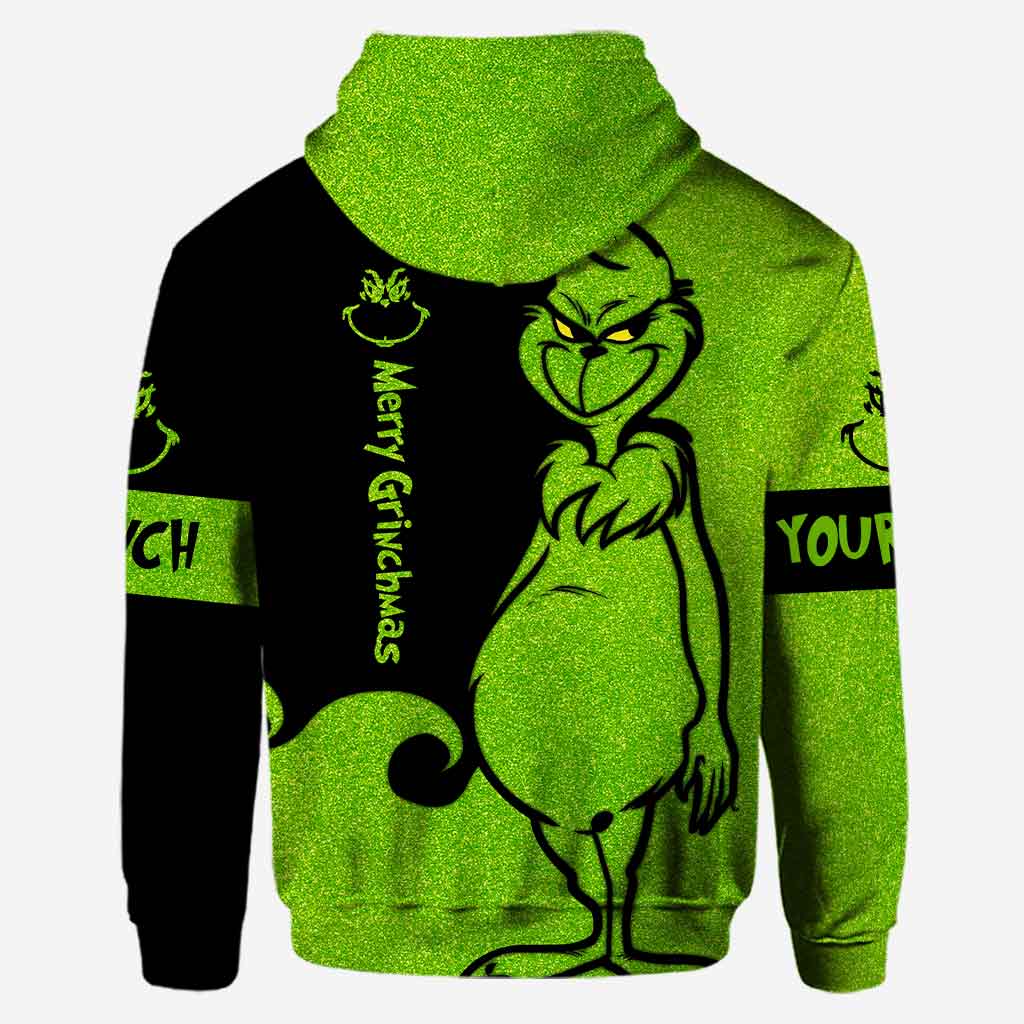 Personalized Grinch Hoodie and Leggings Set for Christmas Hoodie & Leggings GradoCreations