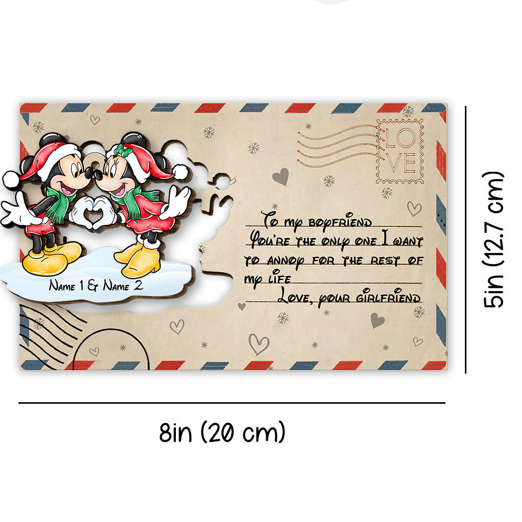 Personalized Wooden Christmas Mouse Pop Out Ornament Gift Pop Out Ornament GradoCreations