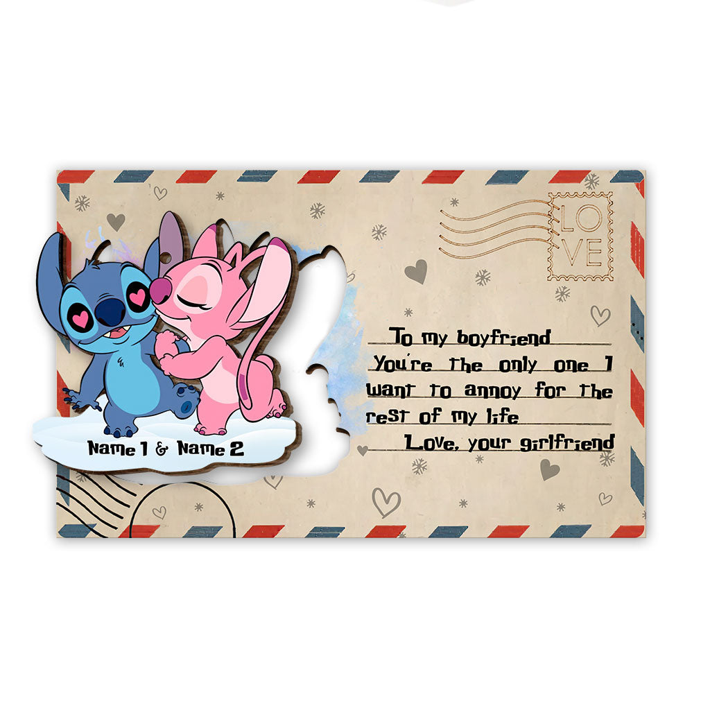 Personalized Ohana Wooden Pop-Out Ornament Custom Gift for Partner - Christmas Decoration Pop Out Ornament GradoCreations
