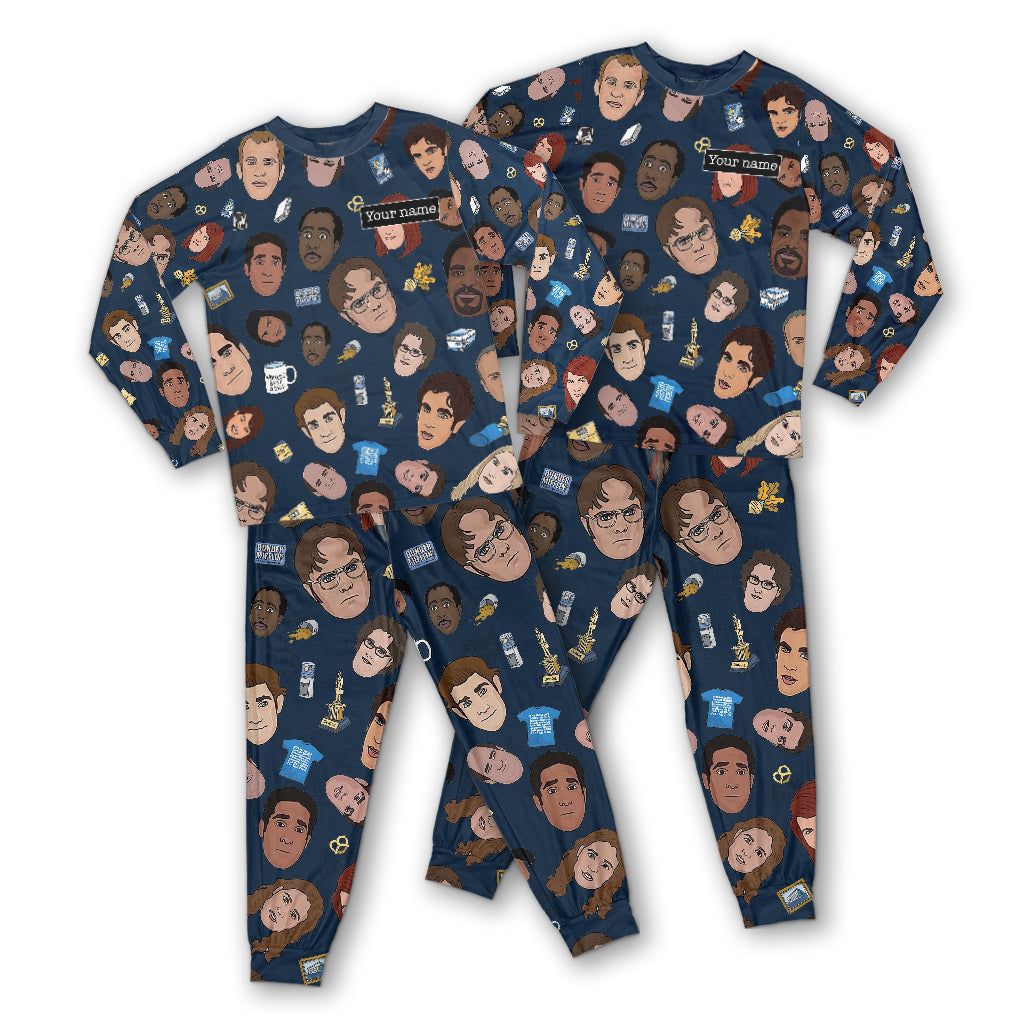 Personalized Christmas Pajamas Set with Custom Name for Couples Pajamas Set GradoCreations