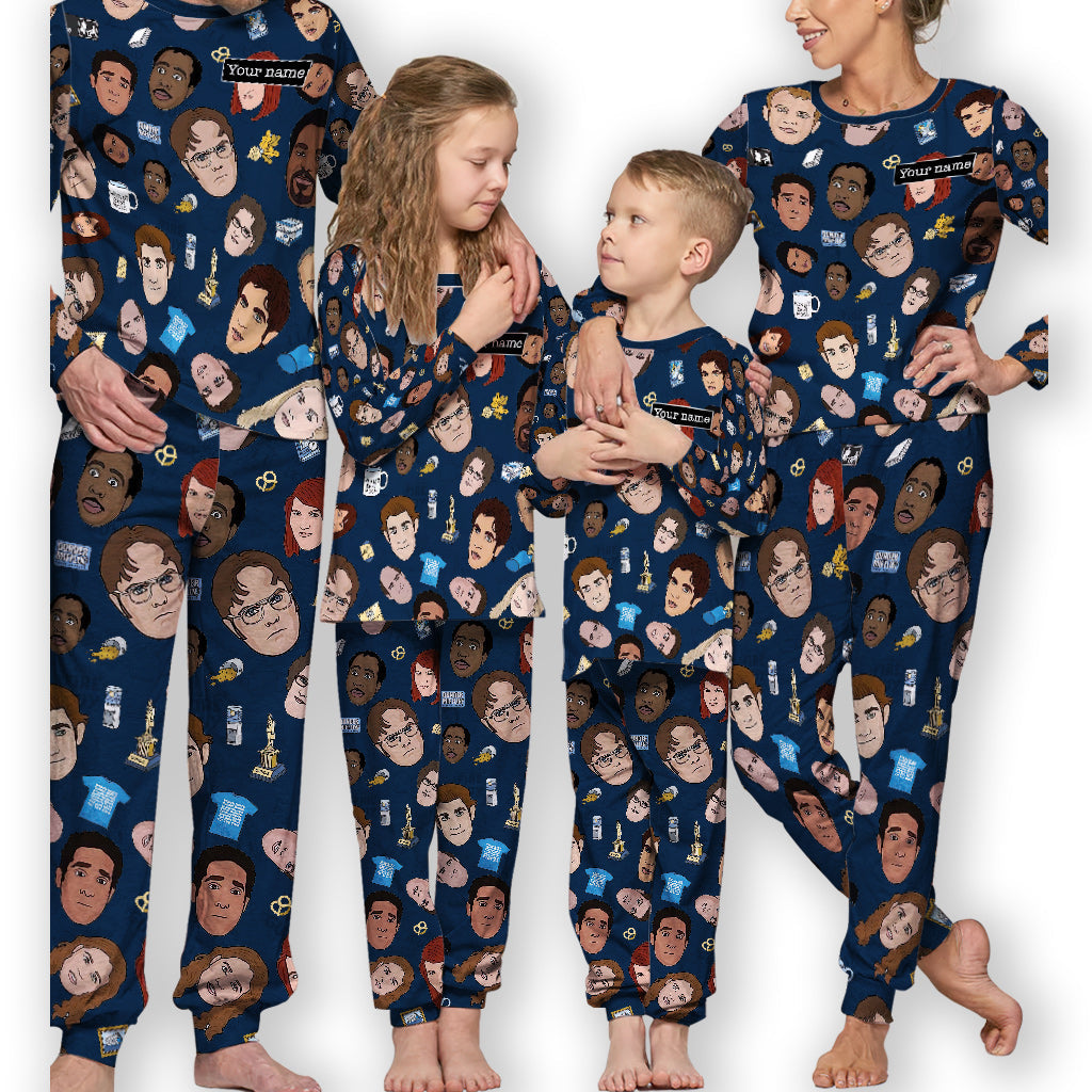 Personalized Christmas Pajamas Set with Custom Name for Couples Pajamas Set GradoCreations
