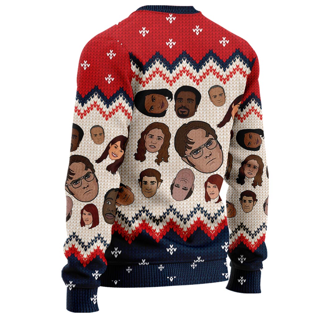 Personalized Christmas Sweater with Faux Wool Pattern for Gift Sweater GradoCreations