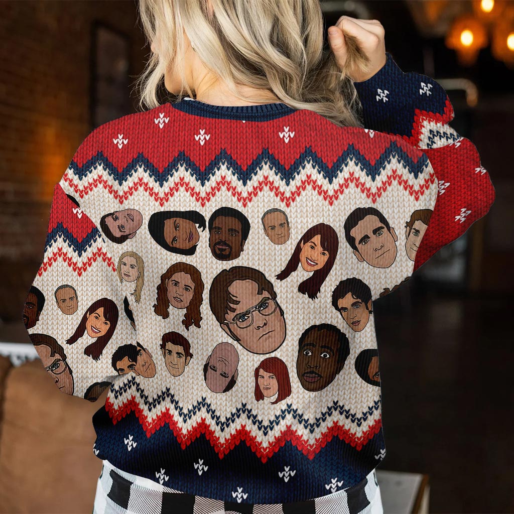 Personalized Christmas Sweater with Faux Wool Pattern for Gift Sweater GradoCreations