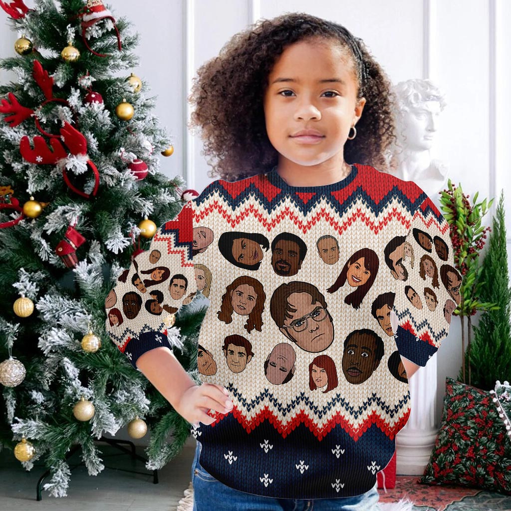 Personalized Christmas Sweater with Faux Wool Pattern for Gift Sweater GradoCreations