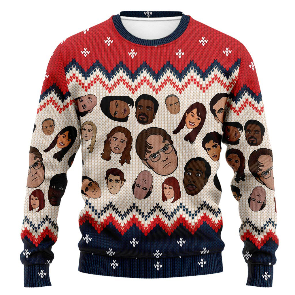 Personalized Christmas Sweater with Faux Wool Pattern for Gift Sweater GradoCreations