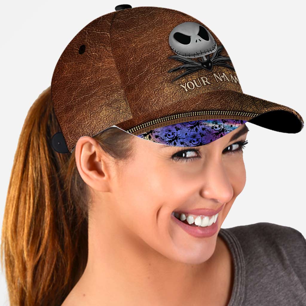 Personalized Classic Cap with Leather Print for Halloween Gift Classic Cap GradoCreations