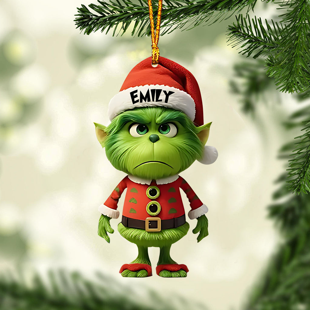 Personalized Grinch Christmas Ornament Custom Name Gift Ornament GradoCreations