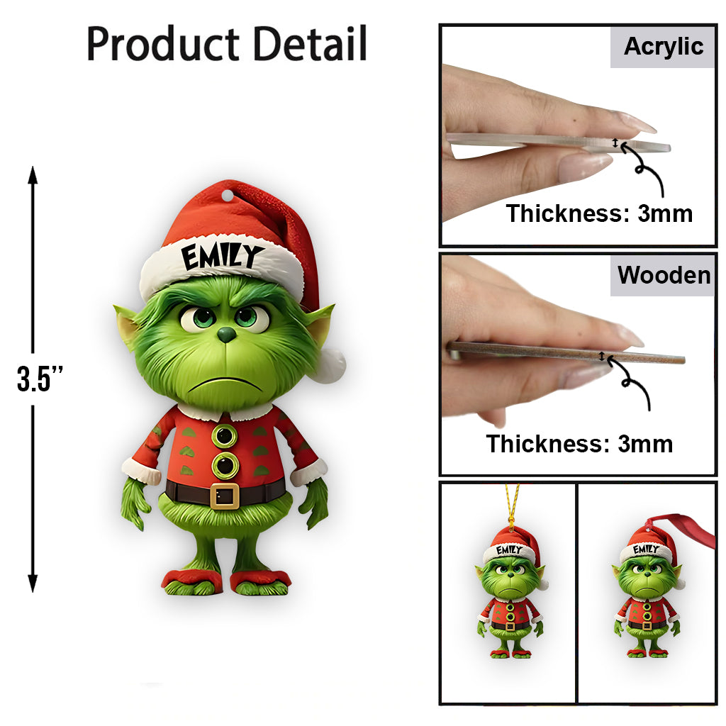 Personalized Grinch Christmas Ornament Custom Name Gift Ornament GradoCreations