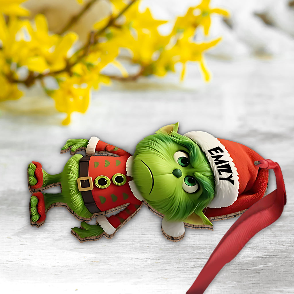 Personalized Grinch Christmas Ornament Custom Name Gift Ornament GradoCreations