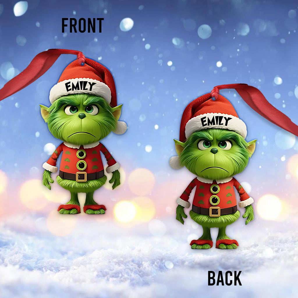 Personalized Grinch Christmas Ornament Custom Name Gift Ornament GradoCreations