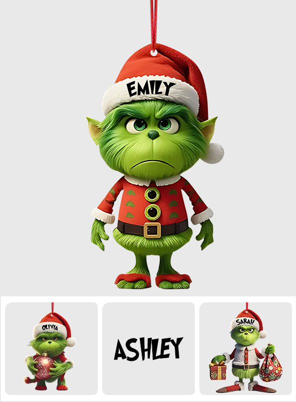 Personalized Grinch Christmas Ornament Custom Name Gift Ornament GradoCreations