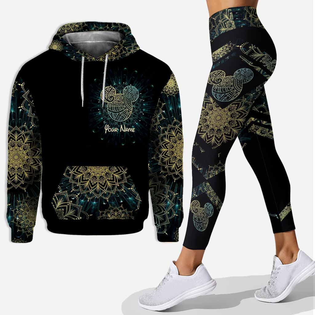 Personalized Mandala Mouse Ears Hoodie & Leggings Set for Birthday/Christmas Hoodie & Leggings GradoCreations