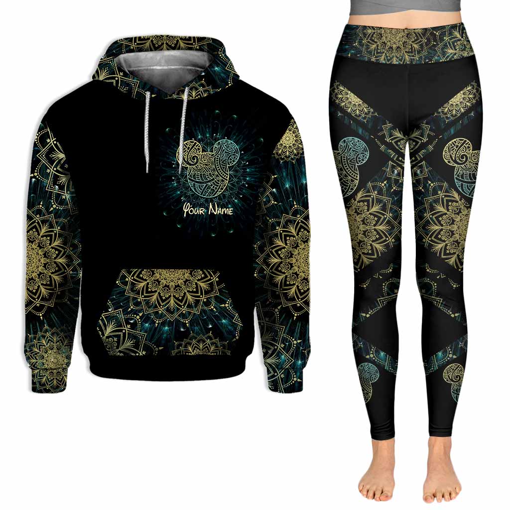 Personalized Mandala Mouse Ears Hoodie & Leggings Set for Birthday/Christmas Hoodie & Leggings GradoCreations