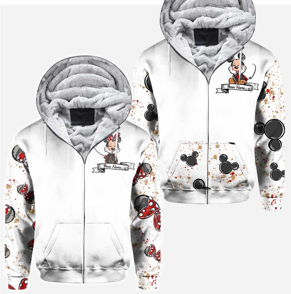Personalized Mouse Ears Hoodie & T-Shirt Set for Couples - Unique Gift Idea All Over Shirt GradoCreations