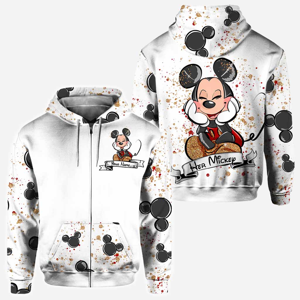 Personalized Mouse Ears Hoodie & T-Shirt Set for Couples - Unique Gift Idea All Over Shirt GradoCreations