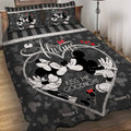 Personalized Mickey Mouse Kiss Me Goodnight Quilt Set for Couples Quilt Set GradoCreations