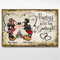 Personalized Mickey and Minnie Mouse Poster Custom Name Gift for Couples Canvas and Poster GradoCreations
