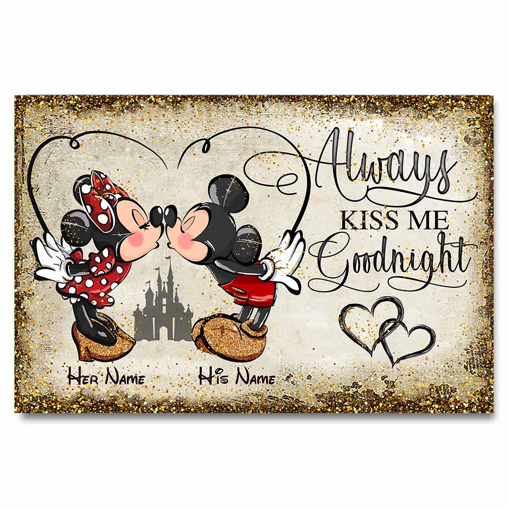 Personalized Mickey and Minnie Mouse Poster Custom Name Gift for Couples Canvas and Poster GradoCreations