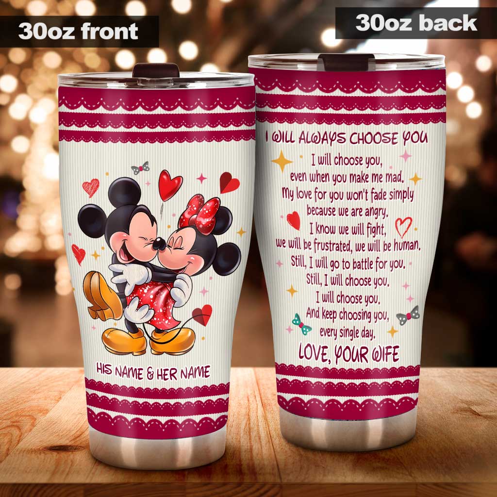 Personalized Couple Tumbler with Love Message Custom Names Gift for Wedding Anniversary Tumbler GradoCreations