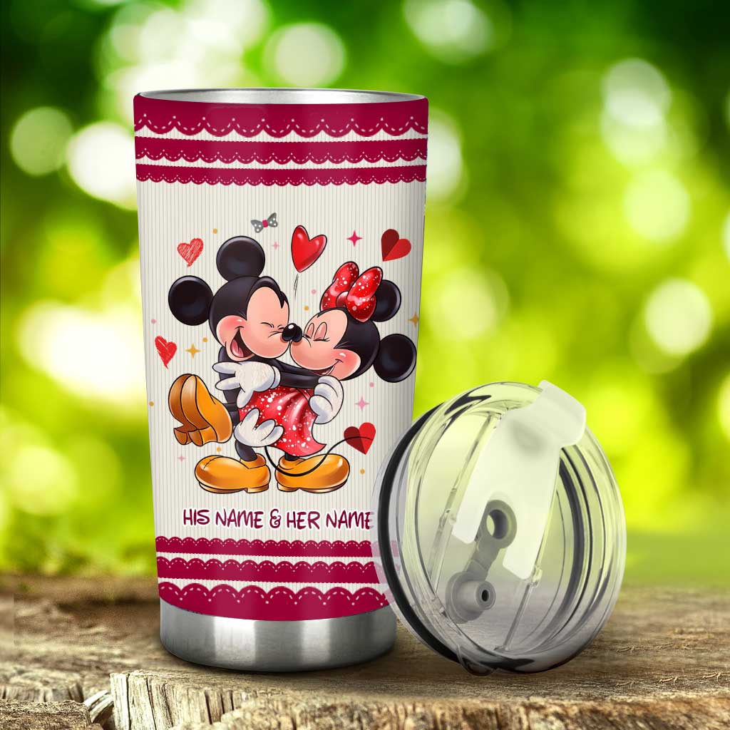 Personalized Couple Tumbler with Love Message Custom Names Gift for Wedding Anniversary Tumbler GradoCreations